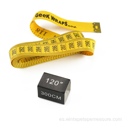 Cinta métrica amarilla de 3 m / 120 pulgadas para coser
